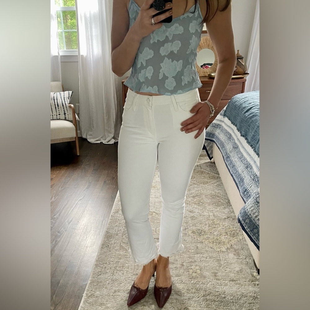 Paige Colette Crop Flare White Jeans size 27 - Picture 4 of 12